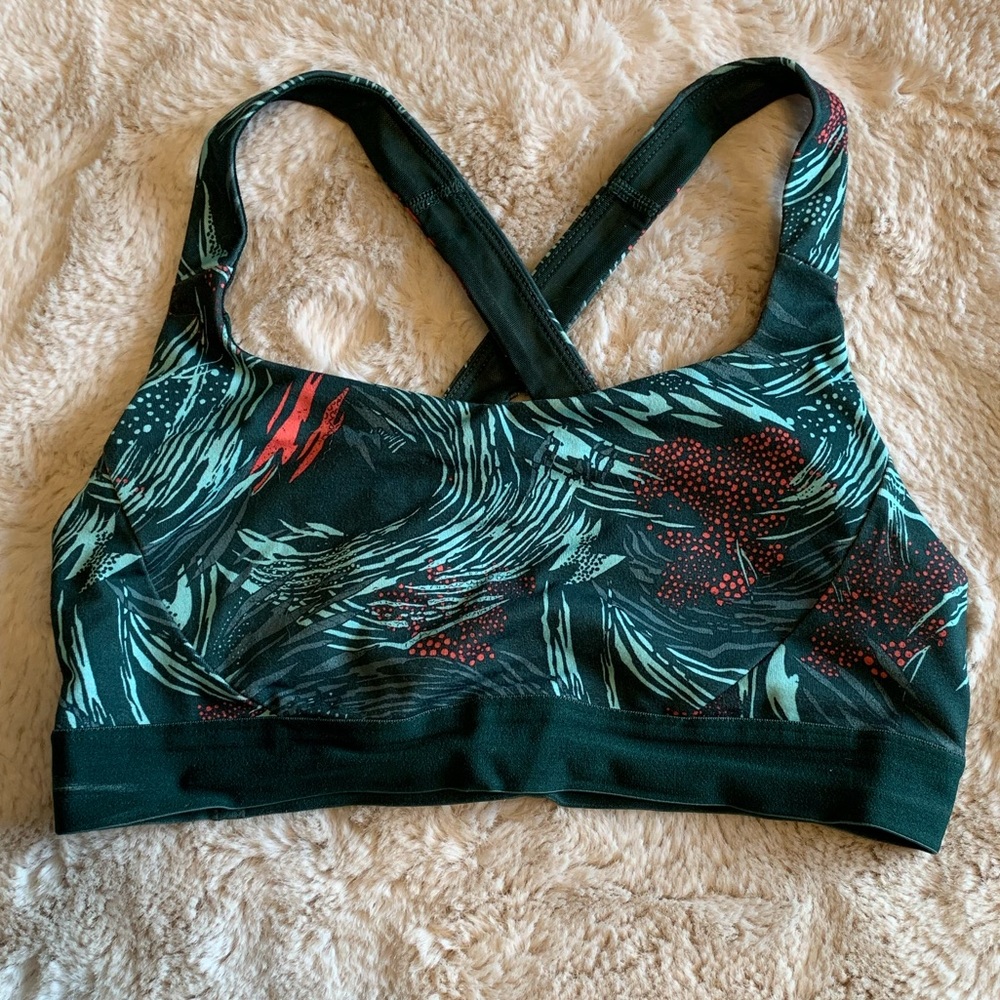 Patagonia Women’s Switchback Sports Bra Size M Green Print